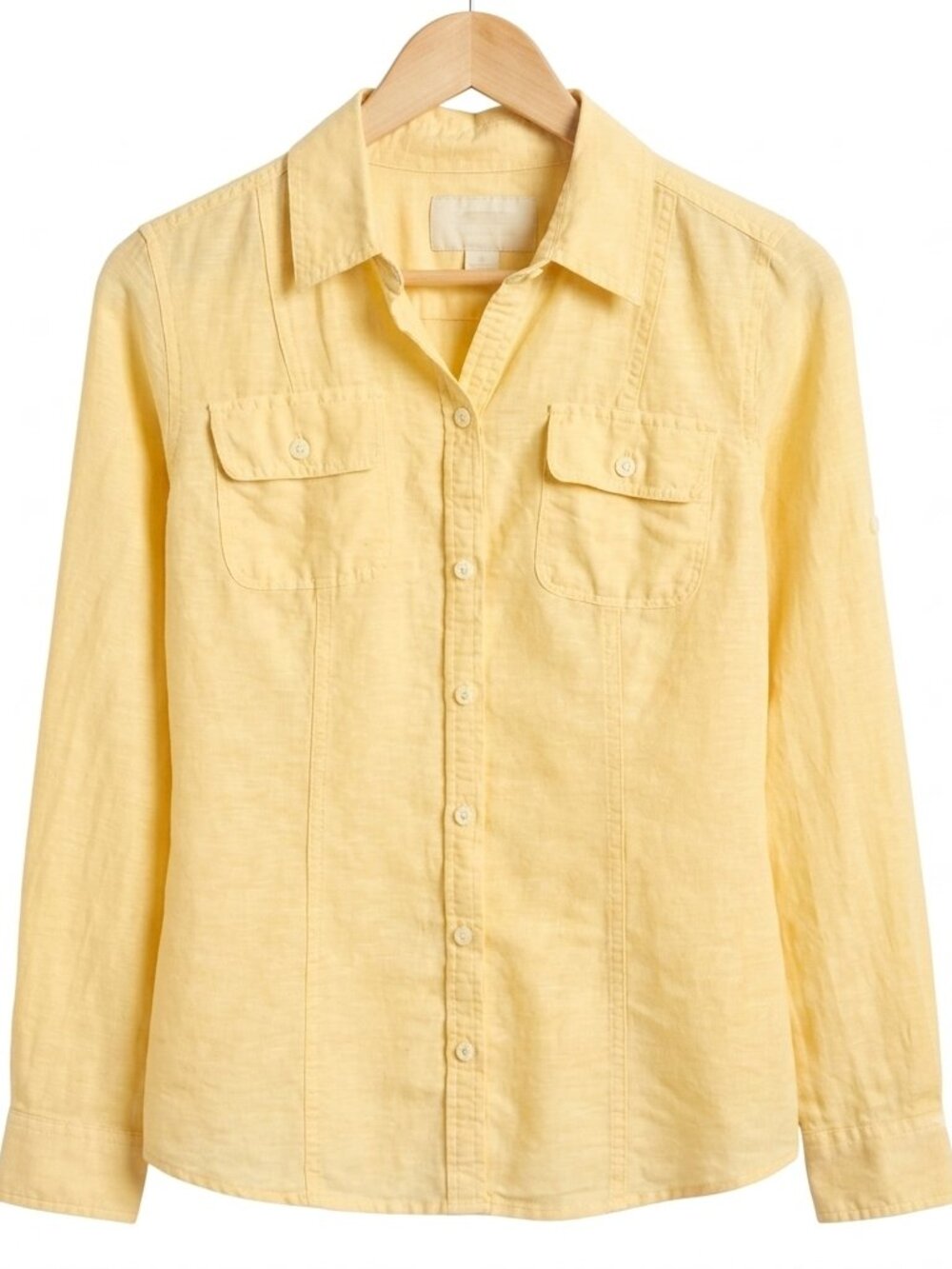 Banana Republic Soft Wash Linen Blend Shirt in Yellow Women's Size Small